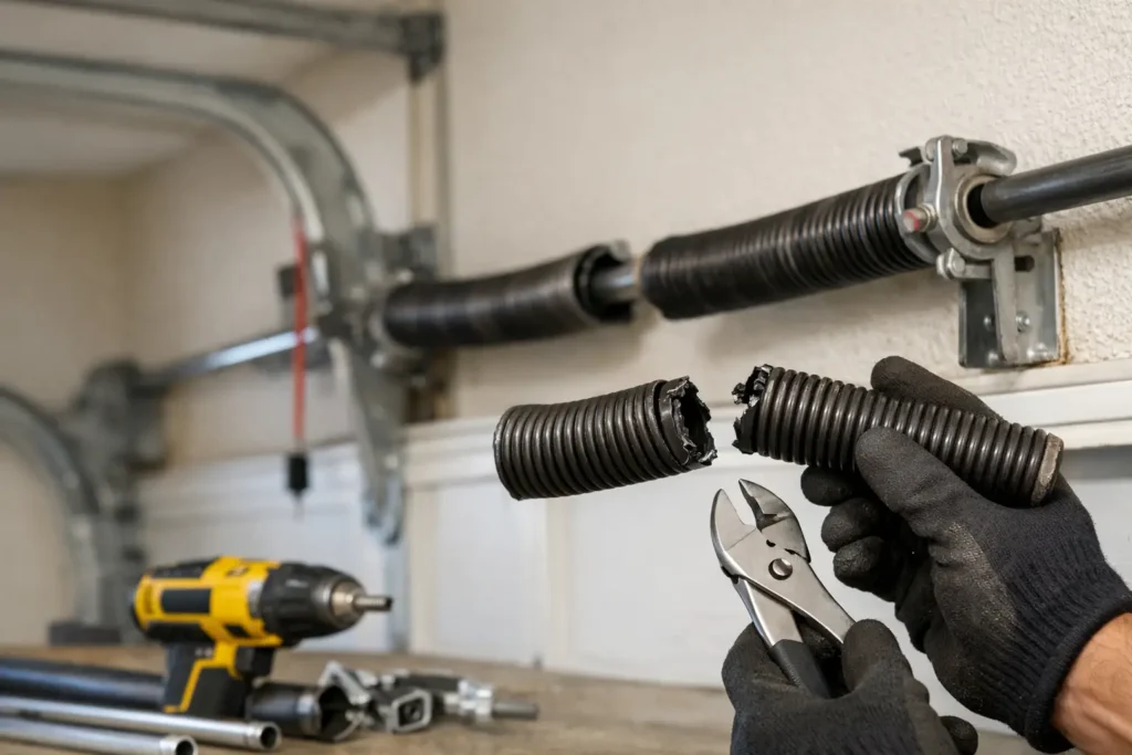 Broken Spring Repair Example for Homeowners