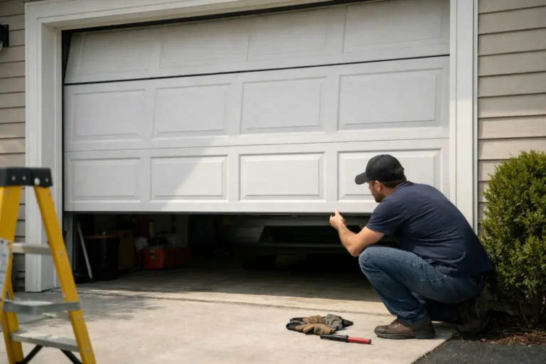 Garage Door Stuck Halfway? Safe Next Steps