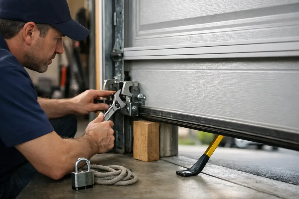 How to Secure a Stuck Garage Door Safely
